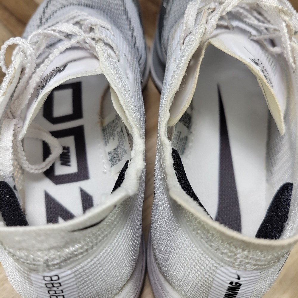 Nike ZoomX Vaporfly Next% Women's 6.5 White Silver Running Trainer cu4123-100 - Picture 10 of 13